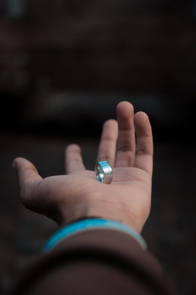 Silver Ring Auctions Australia - Man holding silver ring in palm of hand